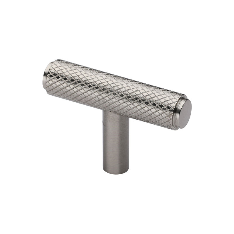 Heritage Brass Cabinet Knob Knurled T-Bar Design 45mm