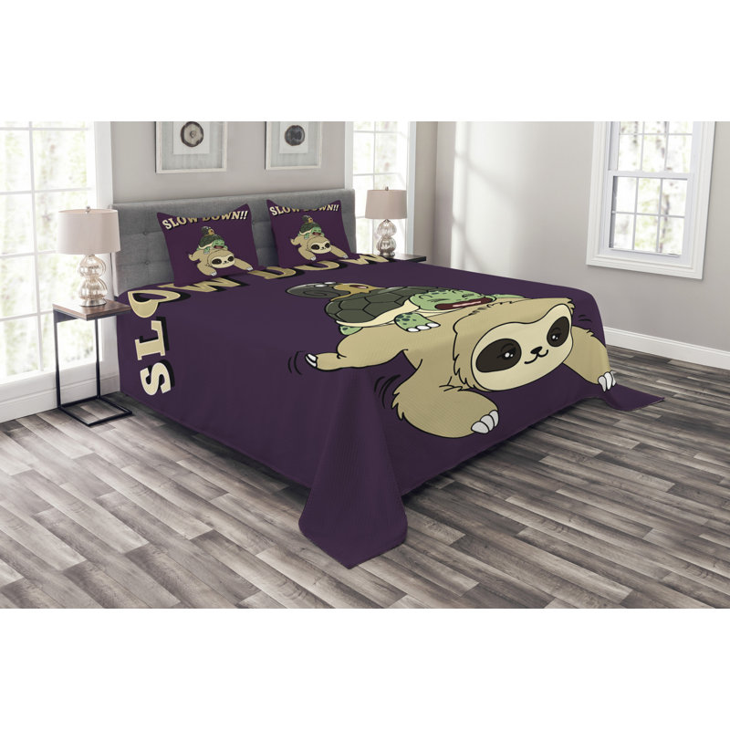 Aderemi Bedspread Set with Pillow Sham, 220 x 264 cm Bedspread - 2 Shams