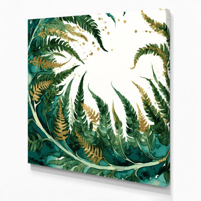 Art sur toile vert, motifs de fougères hawaïennes