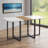 Modern Four To Six Seat Table With Marble Wood Grain Top And Black Metal Frame For Kitchen Dining Room