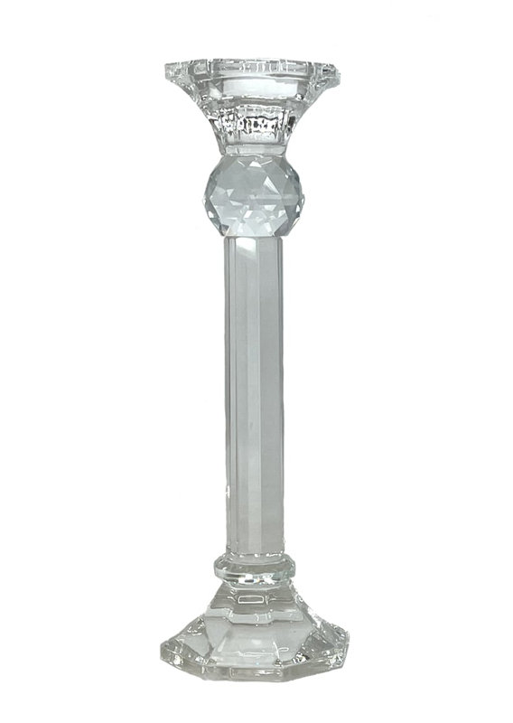 Bougeoir de table en verre, H 9,5 po x l 2 po x P 6 po