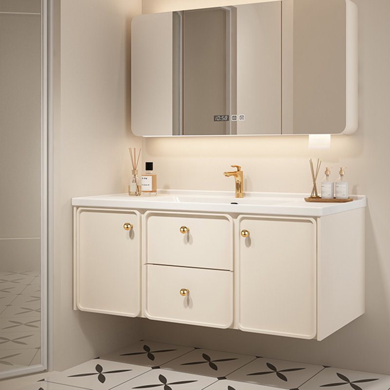 Cream style light luxury bathroom cabinet