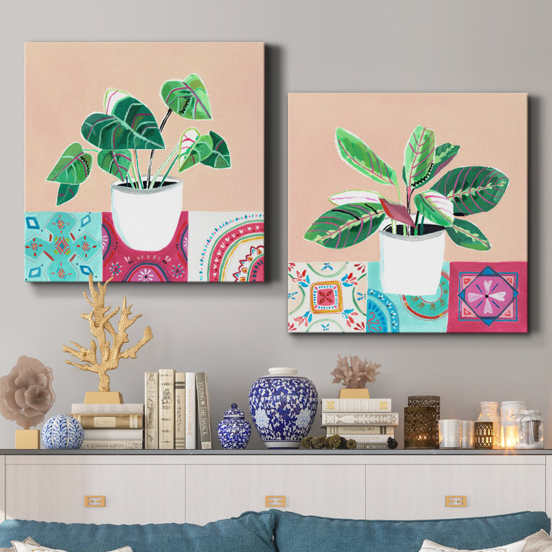 «Growing Happy I», ensemble de 2 peintures, H 10 po x l 20 po x P 1 po, Toile tendue