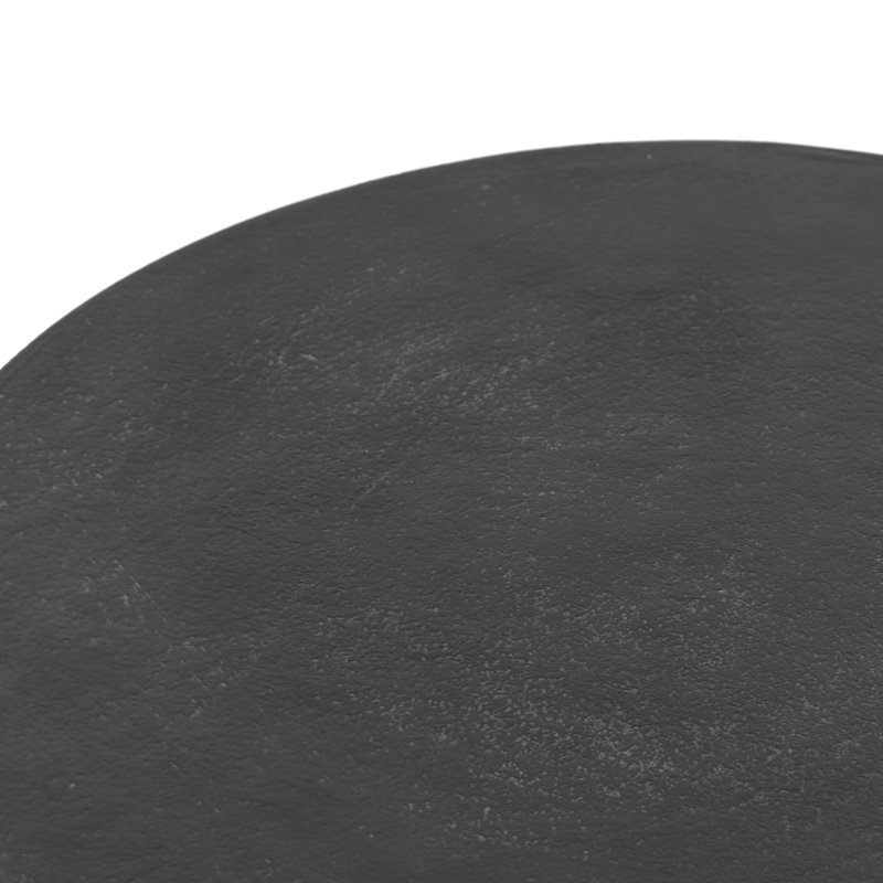 Basil Outdoor Round Side Table, Aged Gray