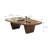 Modern Minimalist Oval Wood Grain Coffee Table With Dual Support Legs