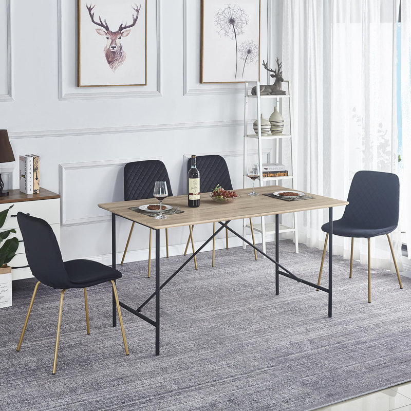 Chaise d'appoint en velours Acesen, Noir, Or