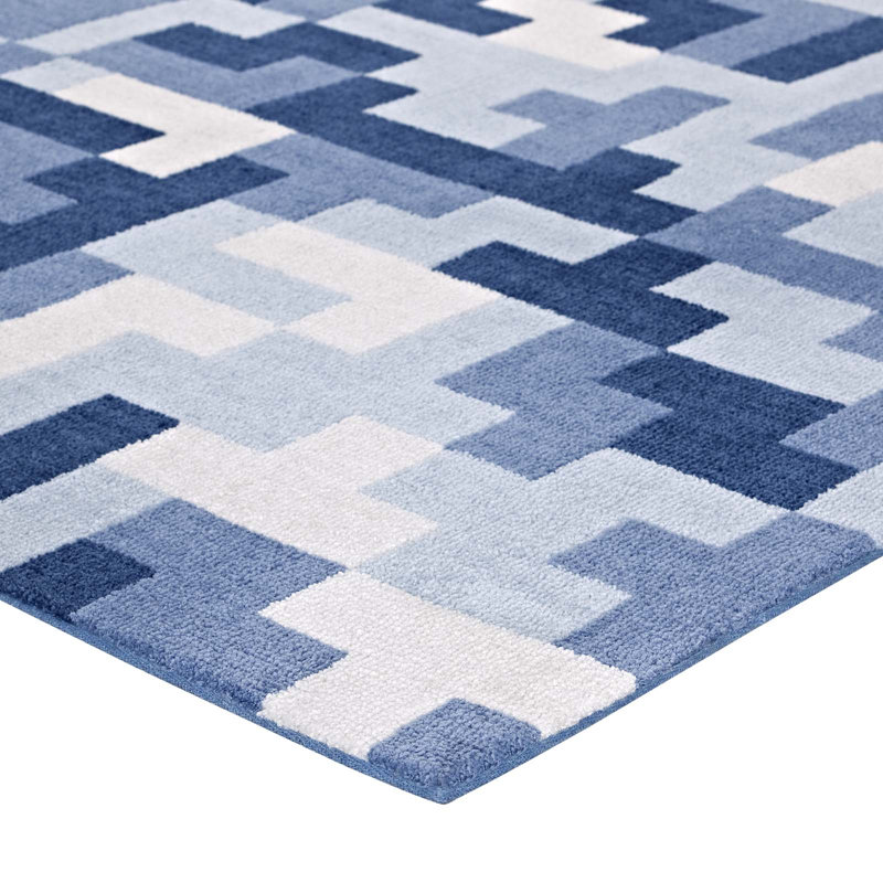 Modway Andela Interlocking Block Mosaic Area Rug, Rectangle 5'x 8'