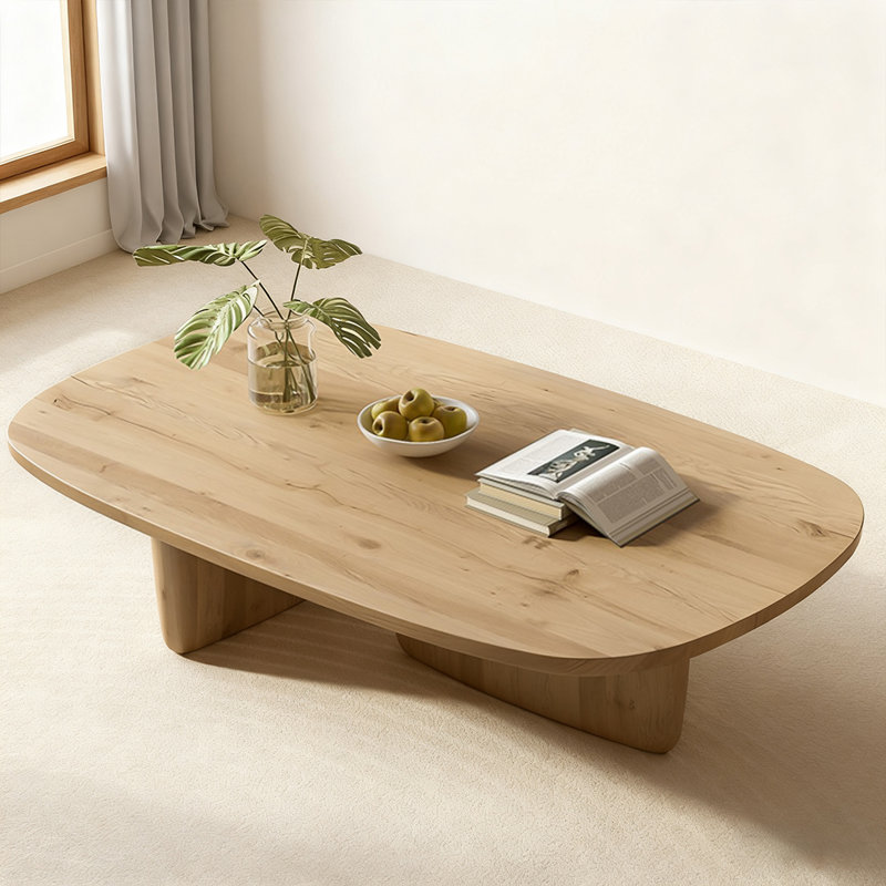 Table basse moderne et simple en bois massif Table basse originale en bois personnalisée pour le salon, Burlywood
