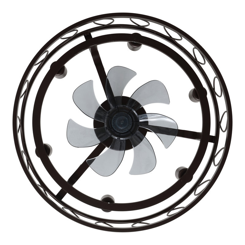 Celeste 21.6" 6-Light Industrial Farmhouse 6-Speed Metal Mobile-App/Remote-Controlled Caged LED Ceiling Fan