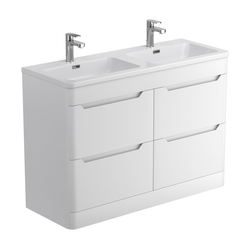Eve 1200 mm Freestanding Double Vanity with Integrated Basin, White