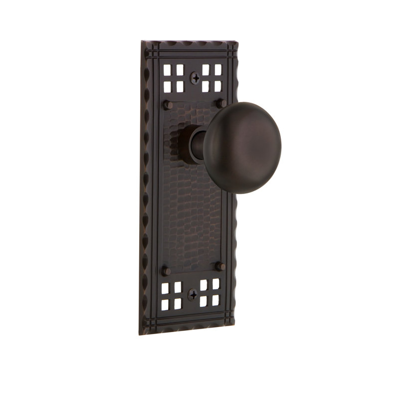 Craftsman Plate with New York Door Knob, 2.375", Timeless Bronze