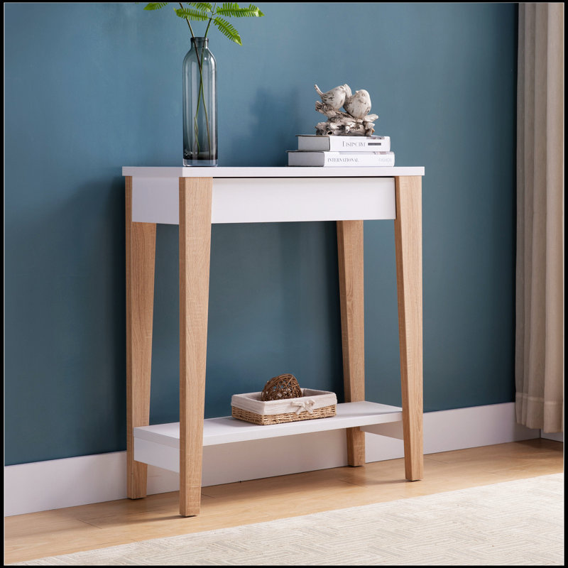 Modern Two Toned Console with Two Shelves