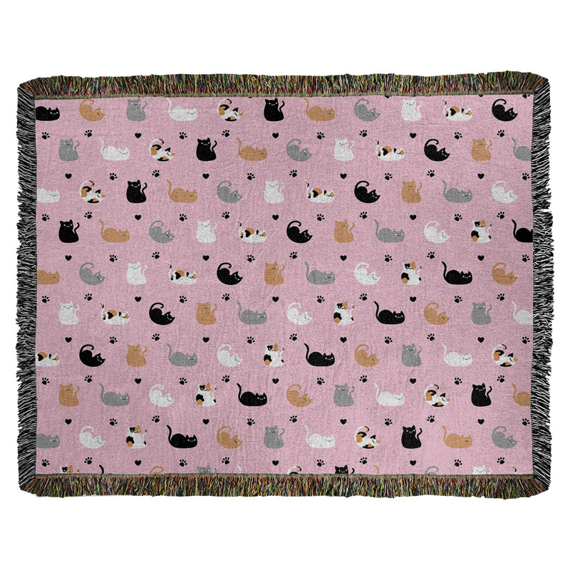 Couverture en coton Katelyn Elizabeth, H 60 po x l 50 po, Mauve