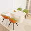 Ensembles de table de salle à manger en MDF crème moderne avec chaises en polyuréthane vert, parfaits pour les repas à la maison