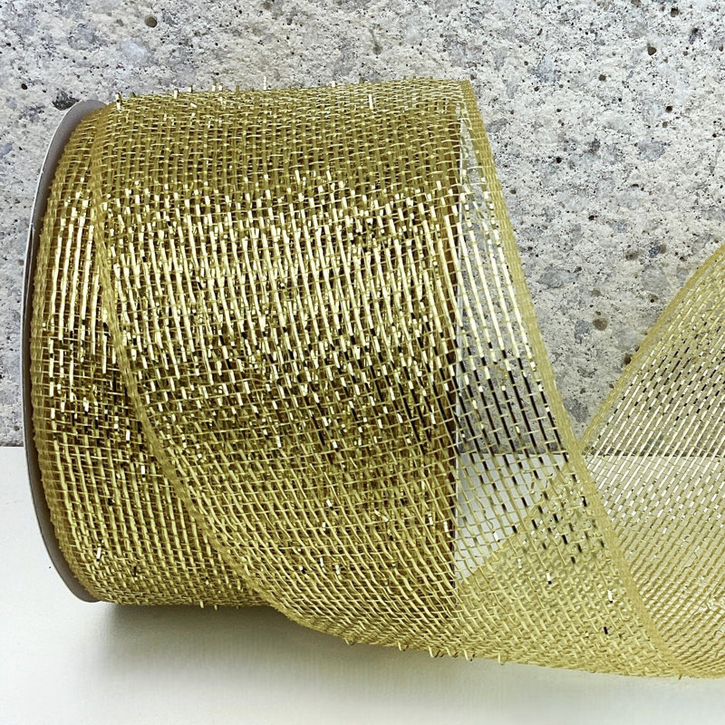 Ruban en maille métallique doré 4 po X25Yds