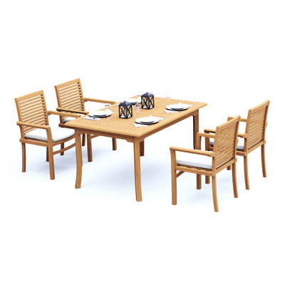 Mas Teak Wood Patio Dining Set with
