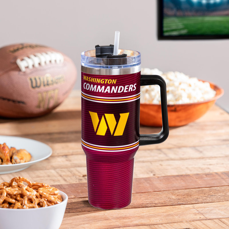 40 oz Gobelet de voyage en acier inoxydable avec paille NFL, NFL New Orleans Saints