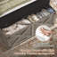 Lit double de style ferme en métal et bois avec porte coulissante en X, tête de lit DEL RVB, station de recharge et pouf de rangement-324743785-324744087