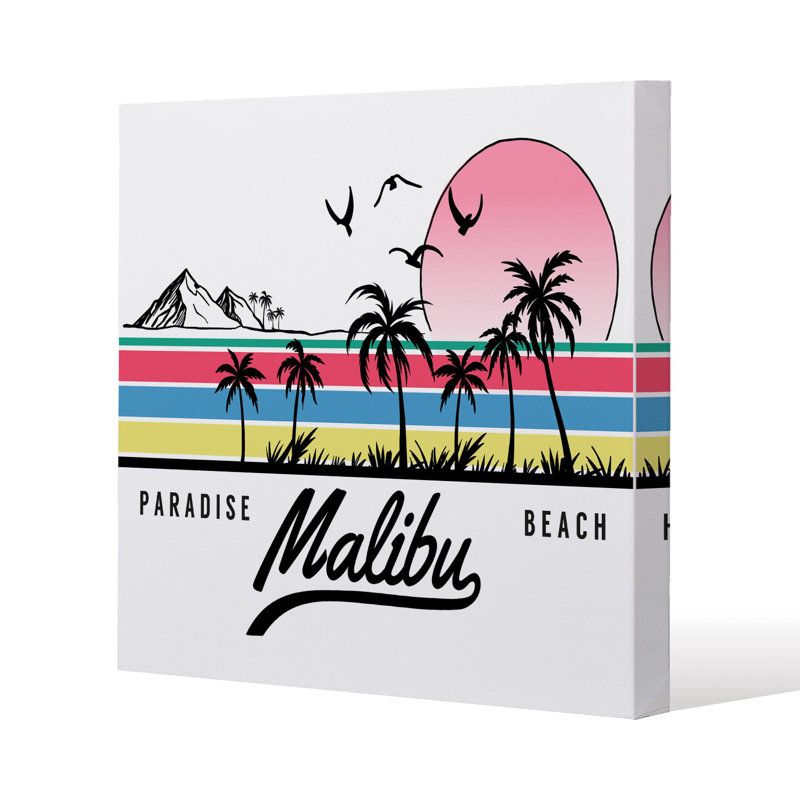 Malibu Slim Style Canvas Print, 15mm Slim Real wood., 30 cm H x 30 cm W