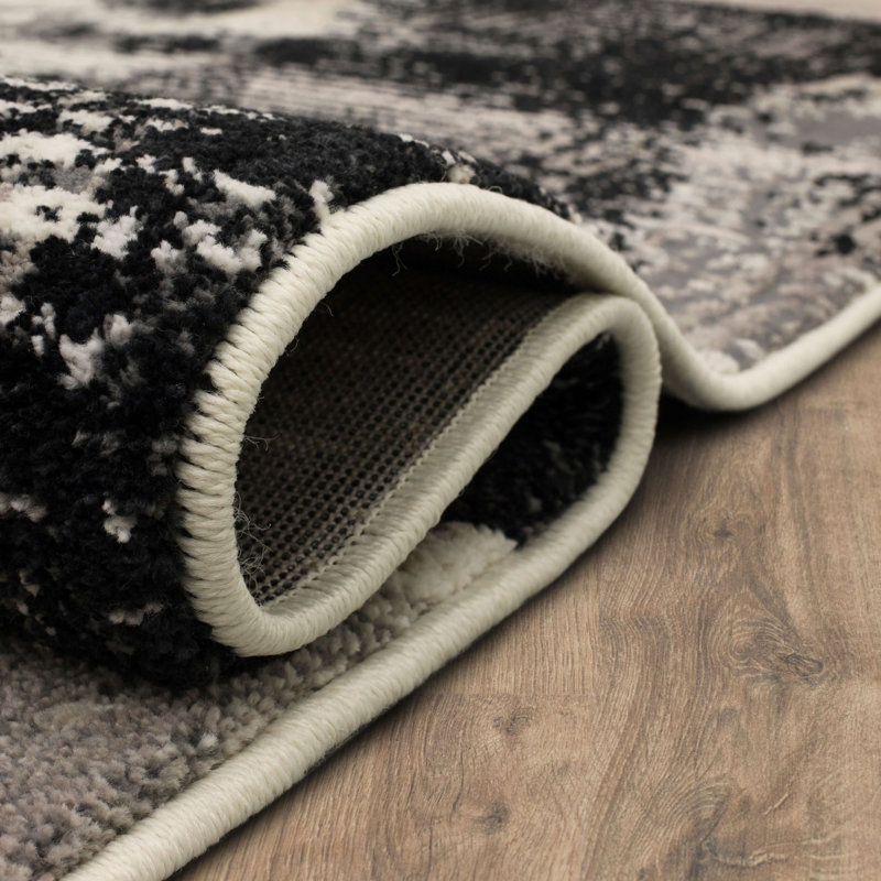 Karastan 5'3" x 7'10" Gray and Multicolor Abstract Wool Area Rug