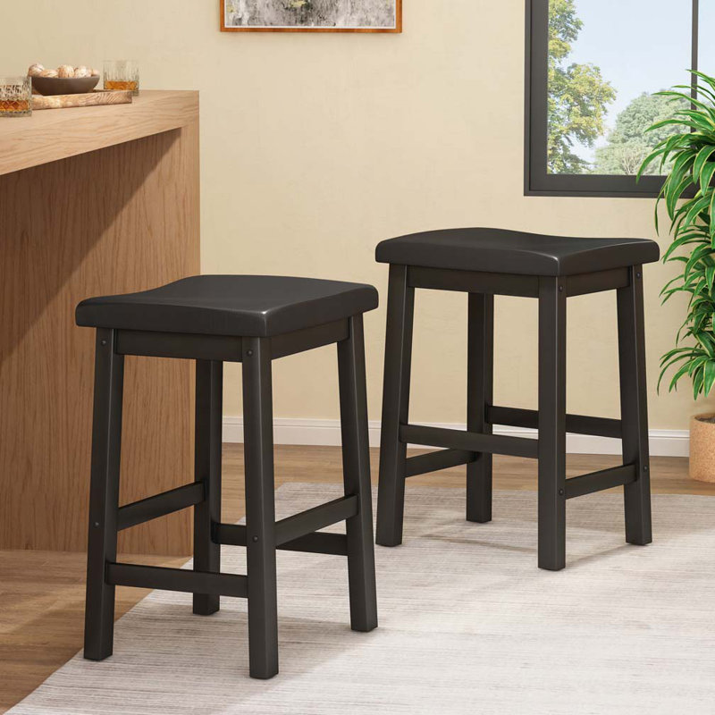 Tabouret en bois sans dossier 24 po, Noir