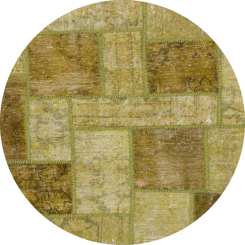 Tapis décoratif multicolore à motif abstrait, Rond 7 pi