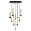 Lustre, 10 lumières, 22 po, noir mat, travertin-1498502671