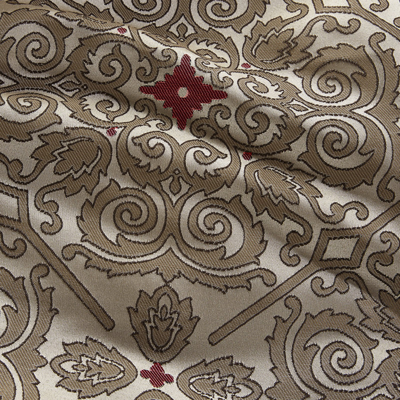 Ensemble d'édredon jacquard avec coussins décoratifs 7 pièces Red Cal King