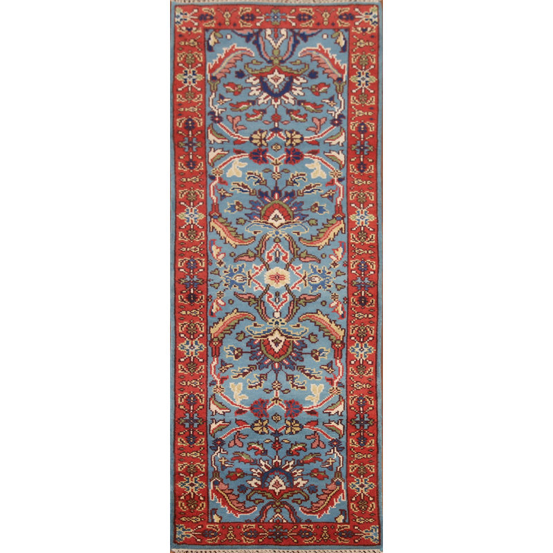 Tapis de couloir traditionnel bleu 3x8