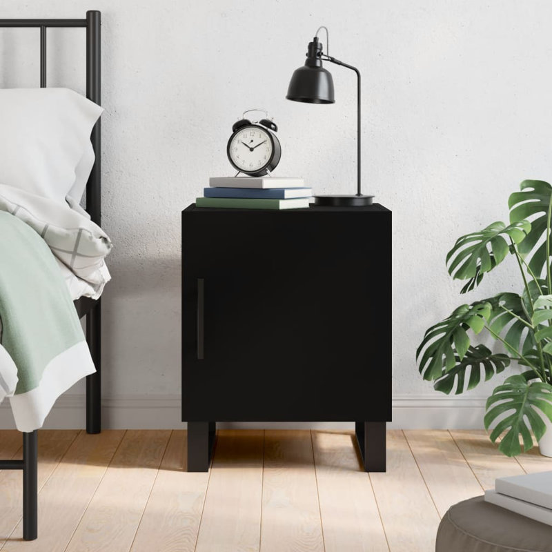 Bodaway 40 cm W Bedside Table, Black, Set of 2