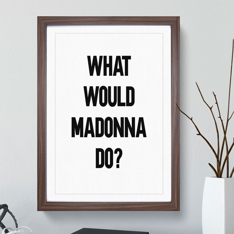 Madonna - Picture Frame Typography, Oak Framed, 65cm H x 48cm W x 2cm D