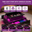  High Gloss Coffee Table With Drawer, Living Room Table Height Adjustable With 16 Colour LED-720611773