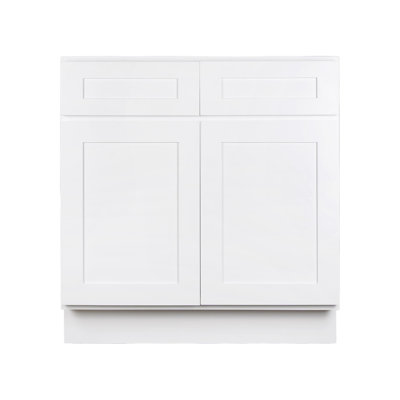 Koville B33 White Shaker Base Kitchen Cabinet With Plywood Box