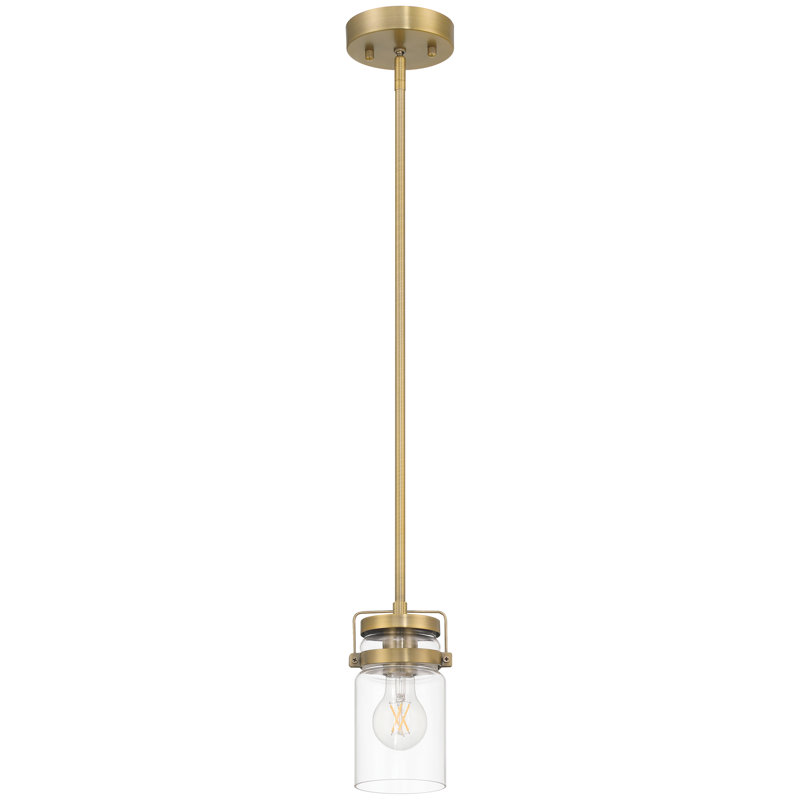 Luminaire suspendu 1 lumière Khadyn, Laiton brossé antique
