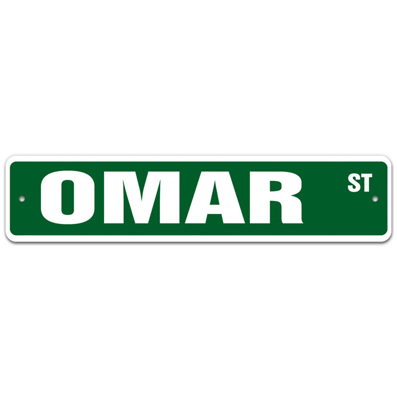 Plaque de rue Zhara, H 7 po x l 30 po x P 0,1 po