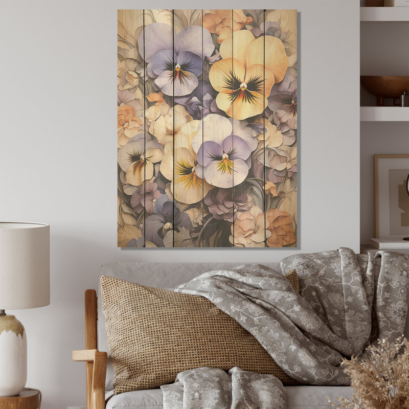 Mauve minimalisme, harmonie de pensée - pensées sur bois, bois de pin naturel, H 20 po x l 10 po