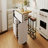 Farmhouse Kitchen Island with Drop Leaf and 2 Seatings, Kitchen Table Set with Storage Cabinet, Drawers, Door Shelves and Power Outlet-128970433
