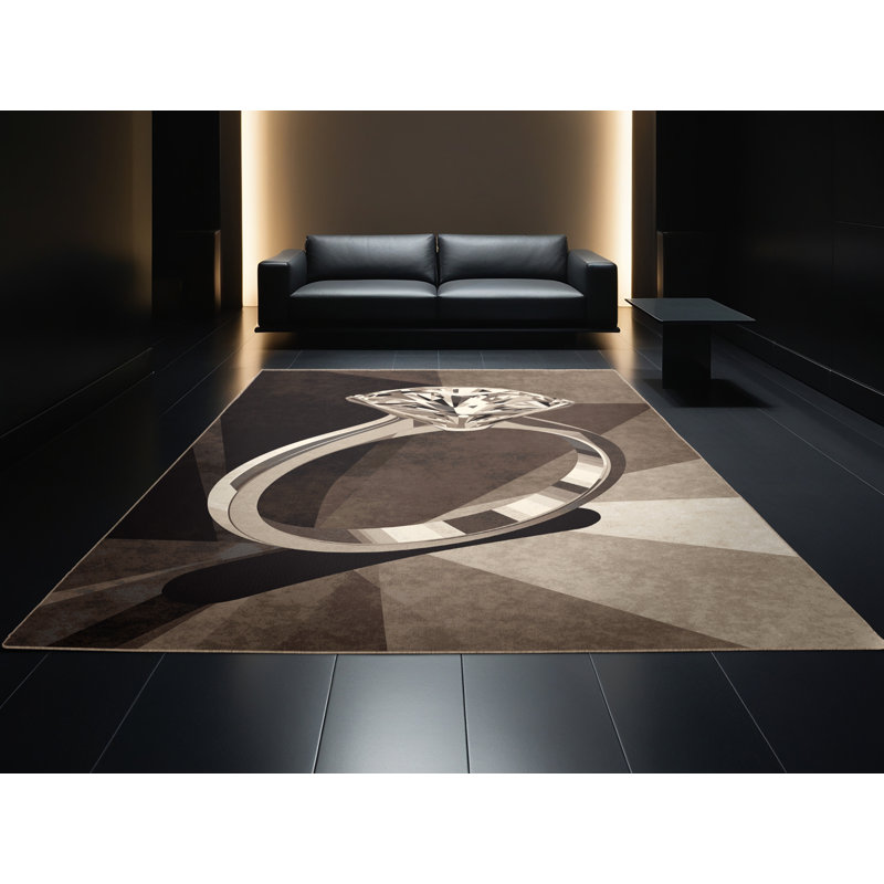 Tapis gris luxueux lavable à la machine Honn Posh & Luxe, 3 x 5