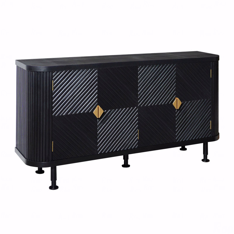 Armoire de rangement, moderne, tablettes réglables à 4 portes, Accent, Buffet d'appoint avec, Buffet autoportant à quatre portes, Accent avec portes