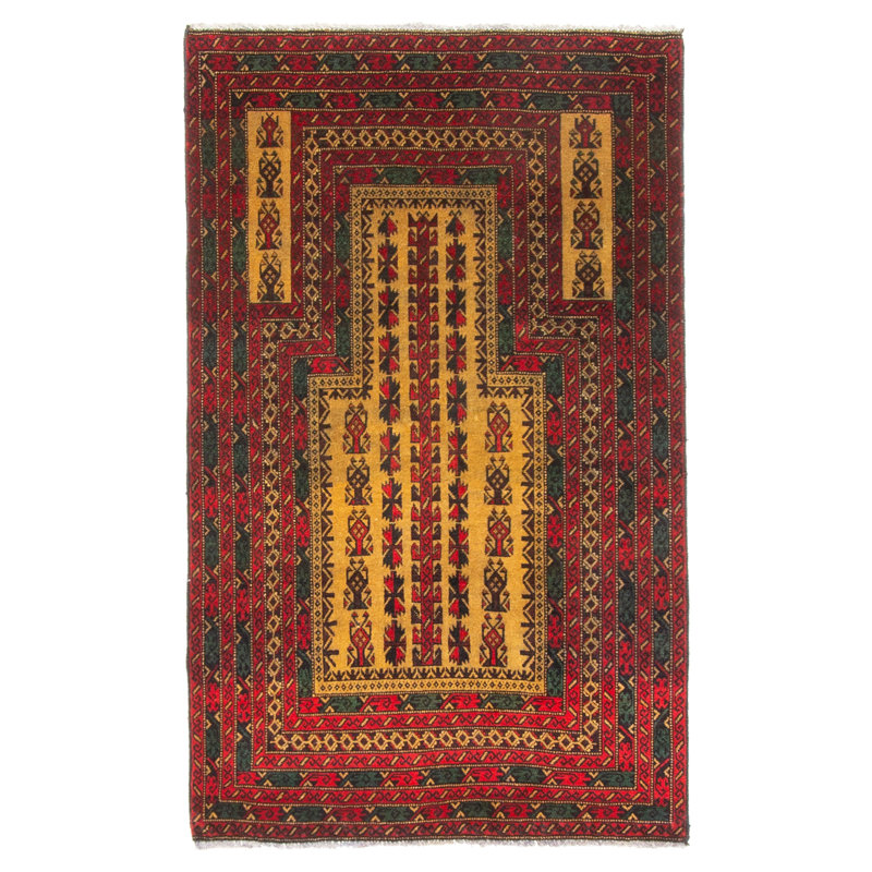 Tapis brun Teimani 2 pi 10 po x 4 pi 7 po