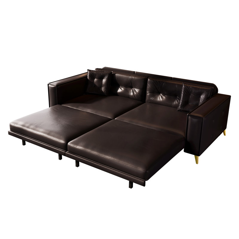 In 1 Sleeper Sofas Faux Leather Modern Sofa Bed For Home Living Room