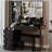 41" Large Size Left Bedside Cabinet Vanity Table+Cushioned Stool Dresser Set, 2 AC+2 USB Power Station, Hair Dryer Stand, Extra Large Touch Control LED Mirror, 3-color Switch, EPA, GCC, UL Certificate-1243389781