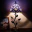 Petite lampe de table Tiffany bleue en verre coloré de style baroque avec rallonge en métal et lampe de bureau à mémoire de forme 8 x 20 pouces