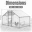Large Metal Walk-In Chicken Coop Run with Waterproof UV Cover for Poultry