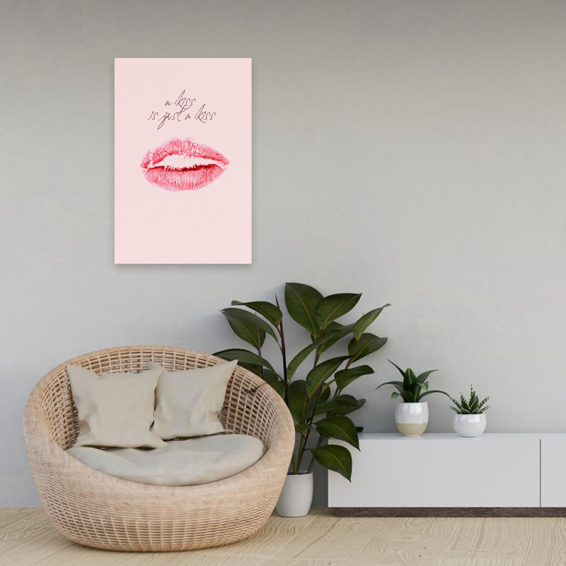 A Kiss Is Just A Kiss - Inspirational Design Type Art, H 24 po x l 16 po