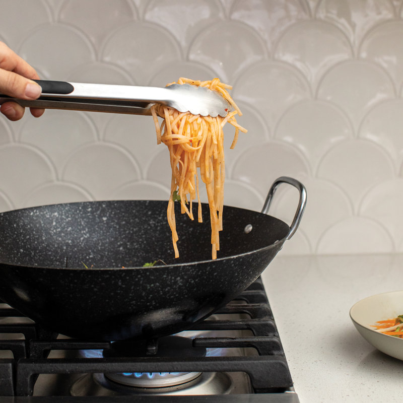 Nordic Black Ceramic Coated 14" Aluminized Steel Wok