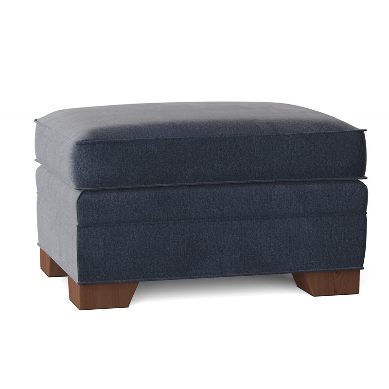 Adrena Upholstered Ottoman, Tweetie 22 Navy Performance Velvet