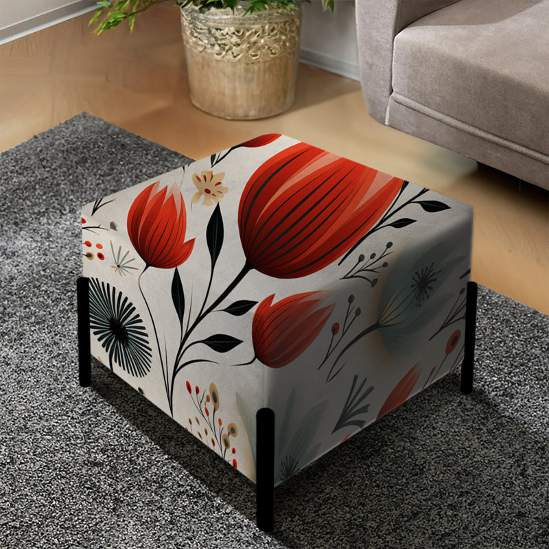 Simplicity Nordic Red Floral Dreams - Repose-pieds carré floral