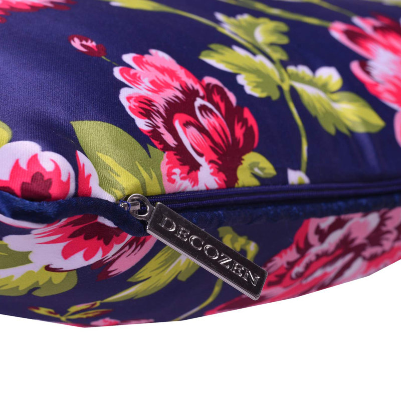 Floral Lumbar Pillow Cover for Indoor/Outdoor Use Couch Sofa Bed Bedroom and Christmas Decor Gift, Dark Purple