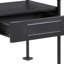 Glass & Sandy Grey Finish Nightstand